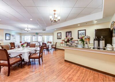 buffet setup dining area