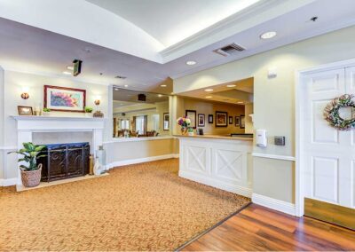 reception area with Christmas wreath