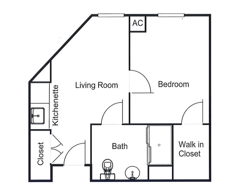 Assisted Living One Bedroom A Studio floor plan