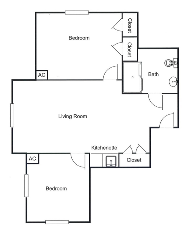 Assisted Living Two Bedroom icon of 2 bedroom floor plan