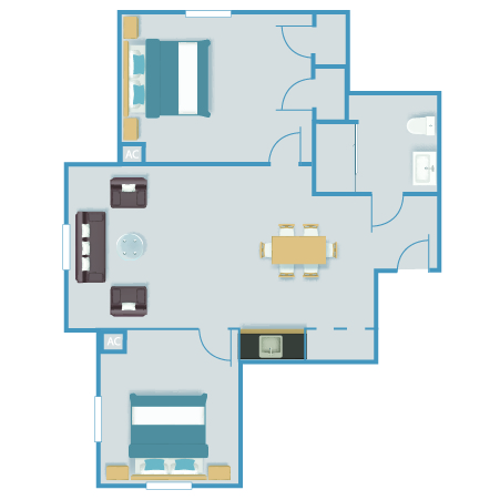icon of 2 bedroom floor plan
